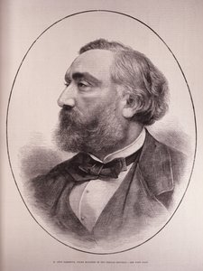 Leon Gambetta (1838-82), premierminister i den franske republik, fra The Illustrated London News, 12. marts 1881 af English School